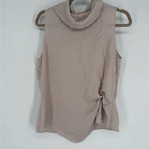 GO BY GO SILK Sleeveless Cowl Neck Blouse - light pink